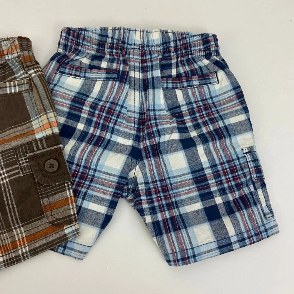 Gymboree Boys Plaid‎ Cargo Shorts 3-6M NWT